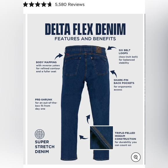 Men's Origin D68 relaxed fit jeans - Picture 4 of 5